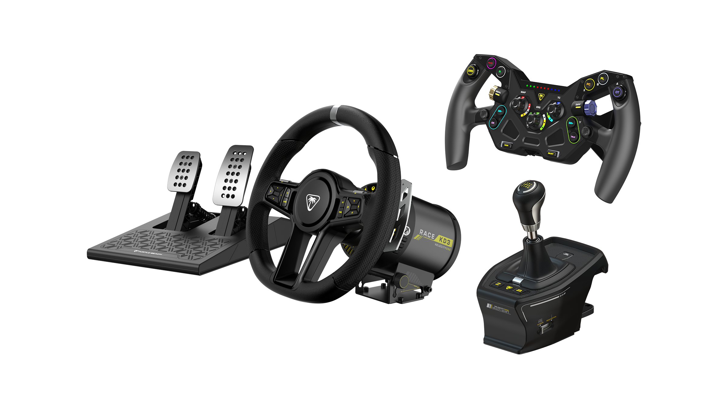 Racing Wheel - VelocityOne Race KD3 Racing Wheel & Pedals + VelocityOne F-RX Formula Wheel + VelocityOne Multi-Shift Bundle